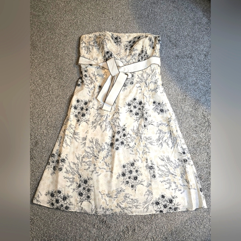 White House Black Market Strapless Dress Cocktail Cottagecore Girlhoodcore